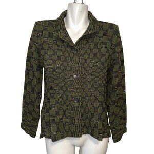 Arlene Wohl Womens Small Hand Woven Designs Artisan Art-to-Wear Sweater Jacket